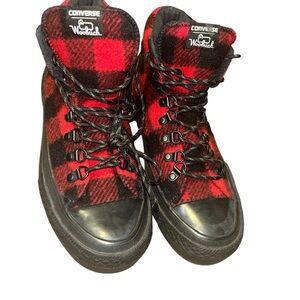 Converse Chuck Taylor Street Hiker Hi Woolrich buffalo plaid sneakers women 7.5